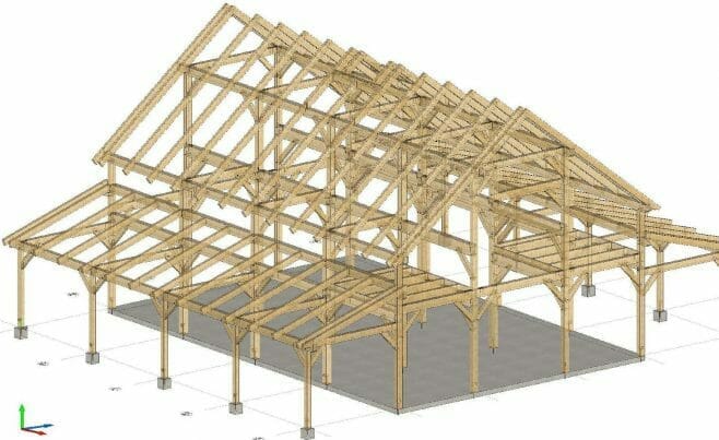 3D Model of the Timber Frame Horse Barn