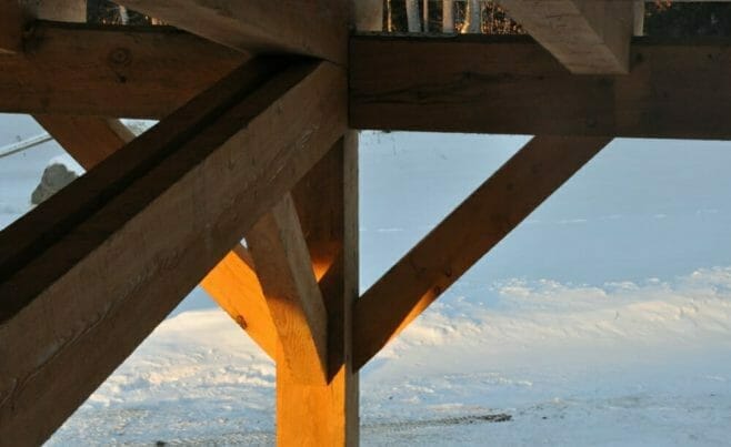 Wood Braces for a Country Barn