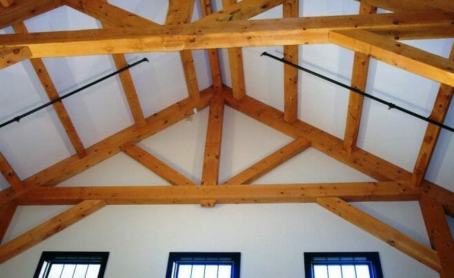Beamed Ceiling with King Post Truss