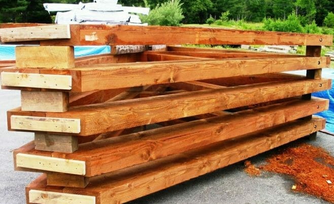 Timber Trusses Stacked and Ready to Ship