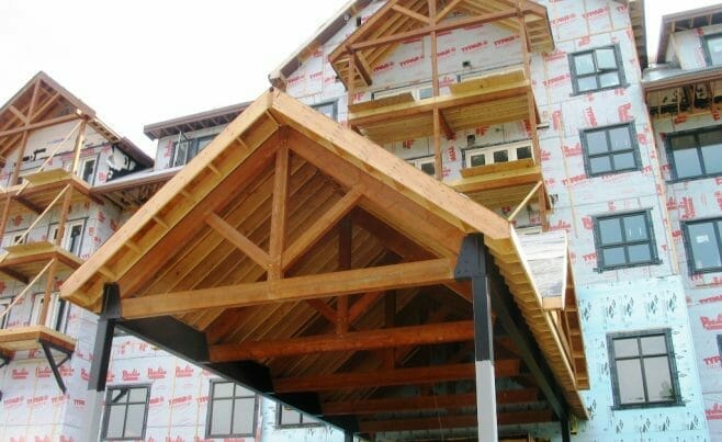 Timber & Steel Porte Cochere for Jay Peak