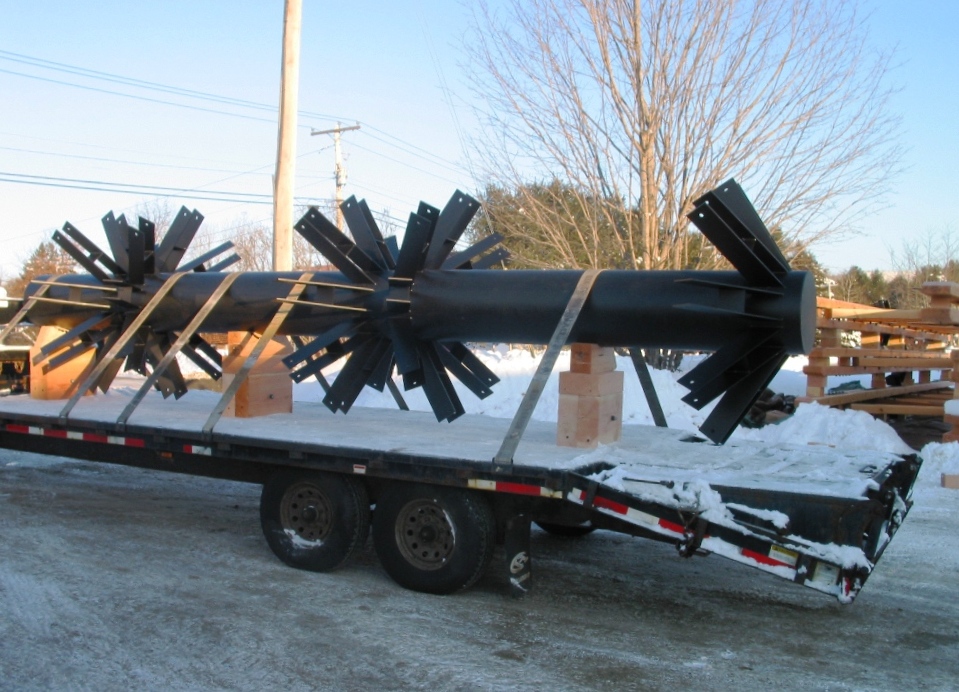 Steel Center Hub in a timber frame