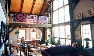 Barn Home Interior with Cathedral Ceiling and Loft