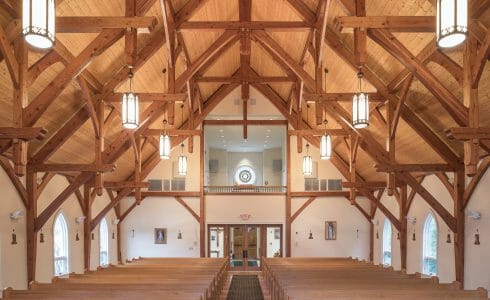 Timber Frame Hammer Beam Trusses in Saint Patrick's Church