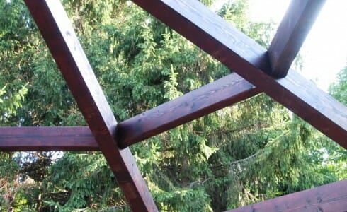 Purlins in an octagon timber frame