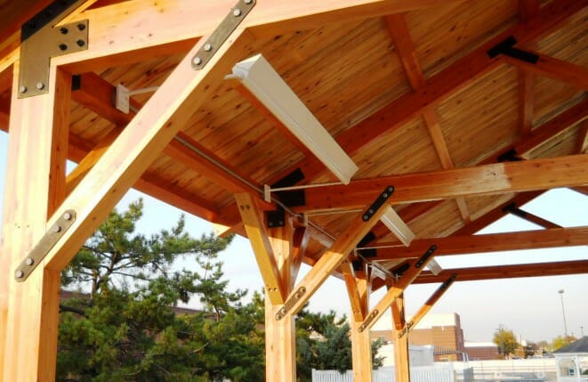 Timber frame picnic pavilion
