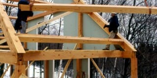 Structural Insulated Panels on a Gable Timber Frame