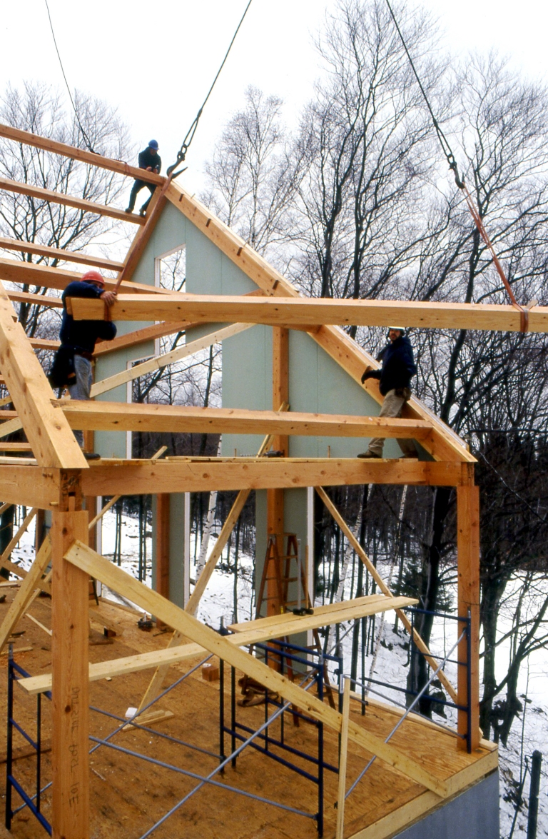 Structural Insulated Panels on a Gable Timber Frame