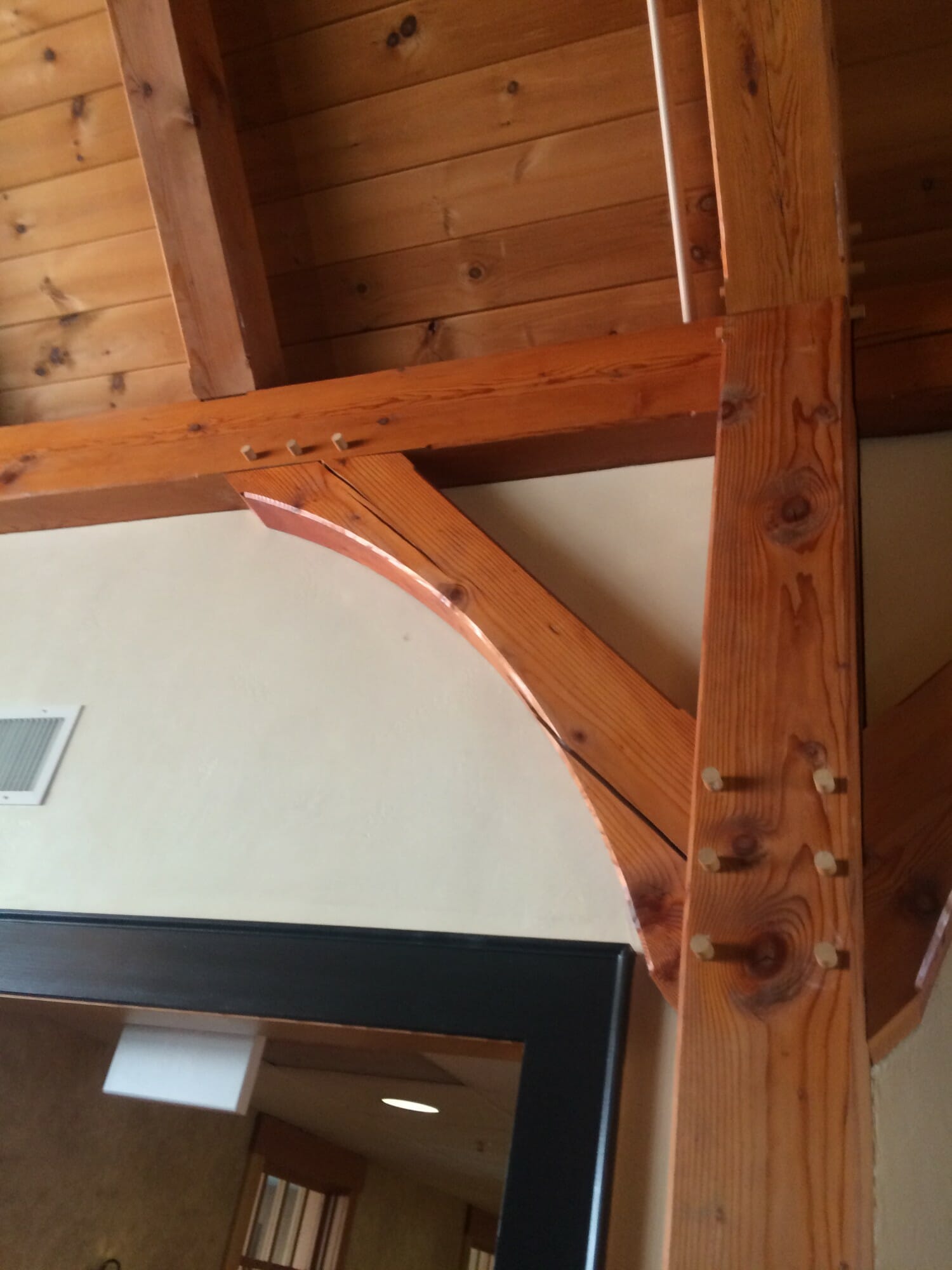 Wood Checking on Curved Brace