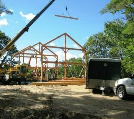 Raising a post and beam home in Maine