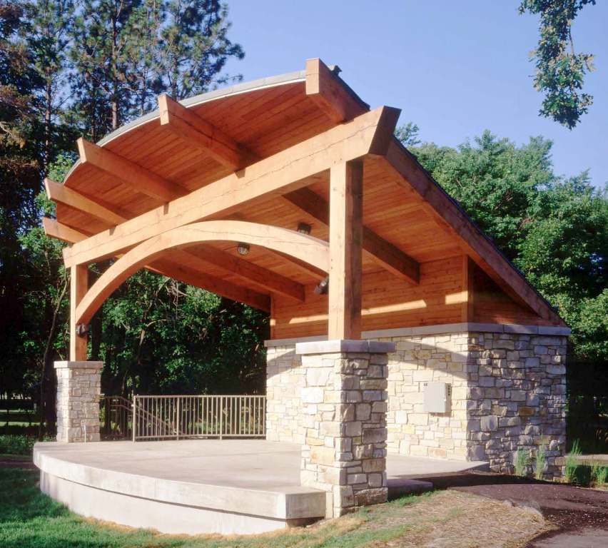 Band Shell Pavilion made with Douglas Fir Timber