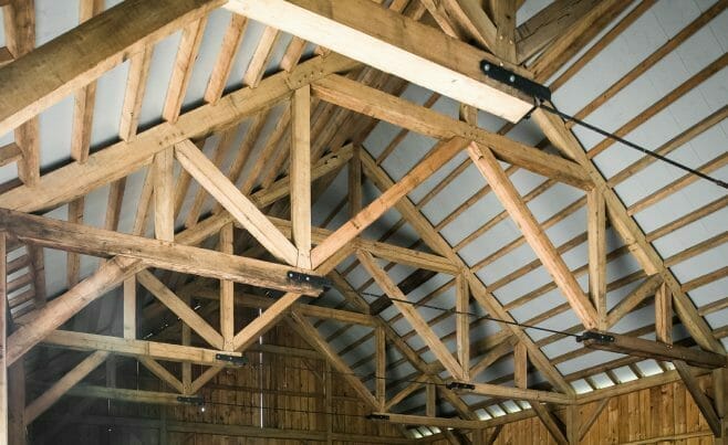 Rustic Barn Truss - Interior Of Rich Barn in PA