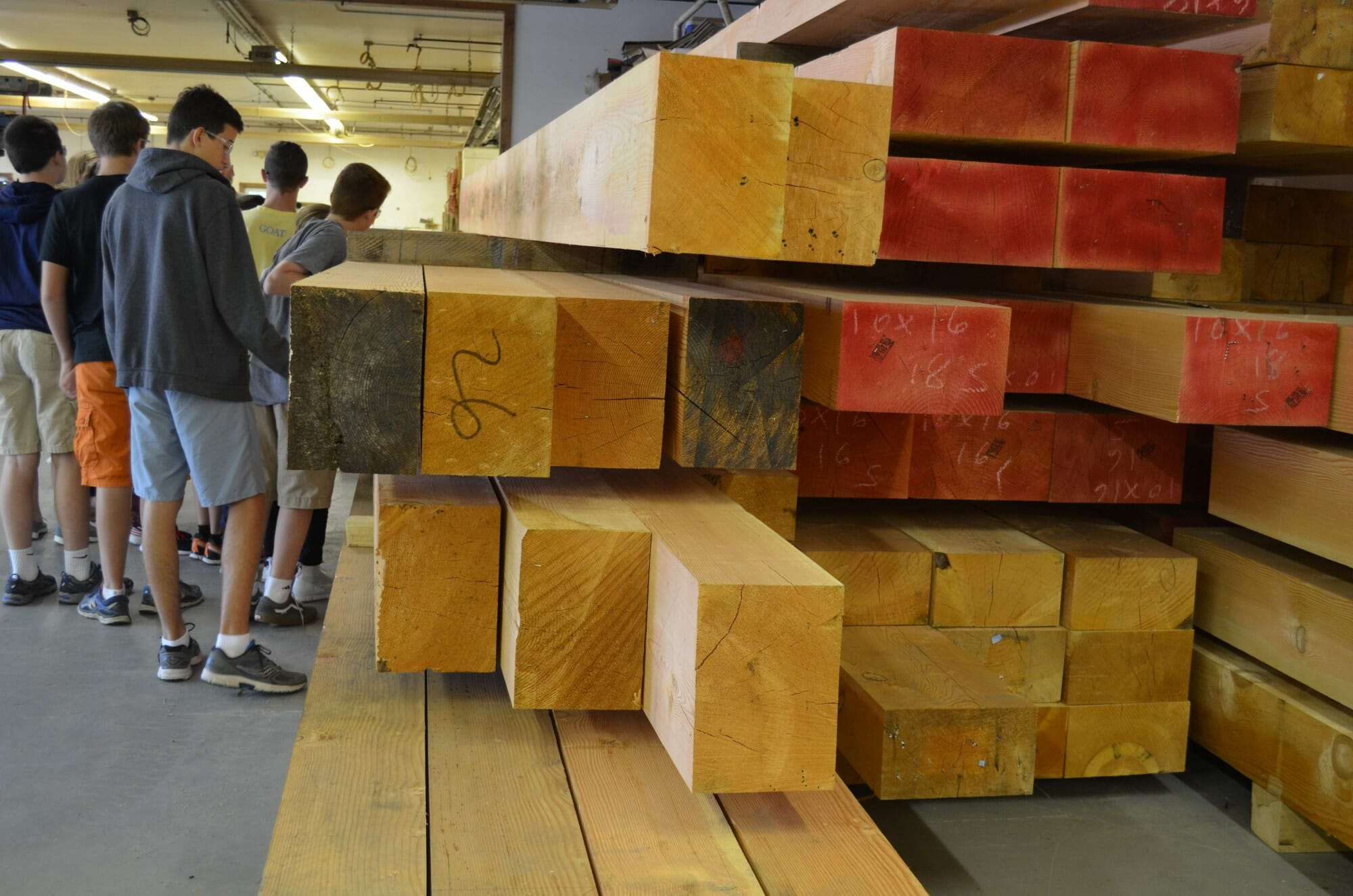 production numbers on beam ends while children visit from St. Michael's