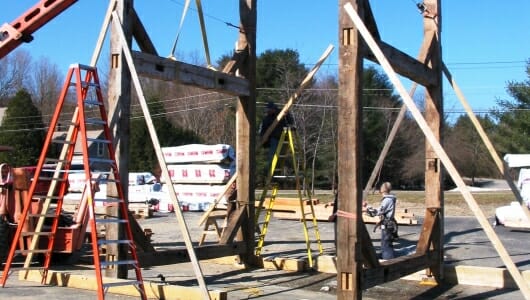 Hand Hewn Oak Timber Frame Home