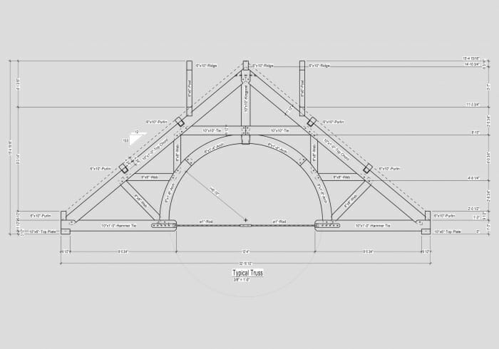Truss Design Details Drawing for Hamanasi Resort and Hotel in Belize
