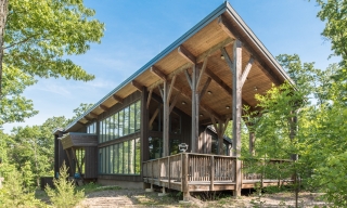 Custom Hemlock and Steel Joinery Timber Frame Visitors Center at Shenandoah State Park