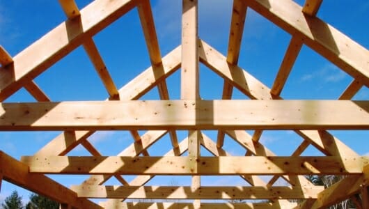 Timber Frame home Constructed with White Pine