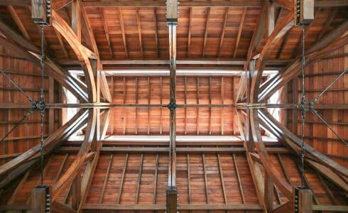 Interior of the ceiling of the Hamanasi Resort and Hotel in Belize