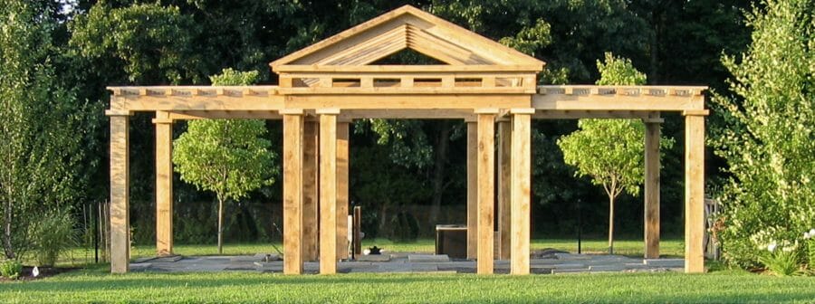 Hemlock Outdoor Pool House Pergola. McCarthy Pool House.