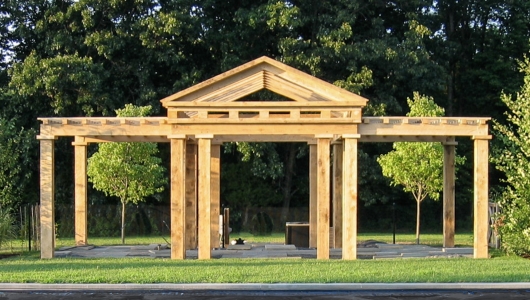 Hemlock Outdoor Pool House Pergola. McCarthy Pool House.