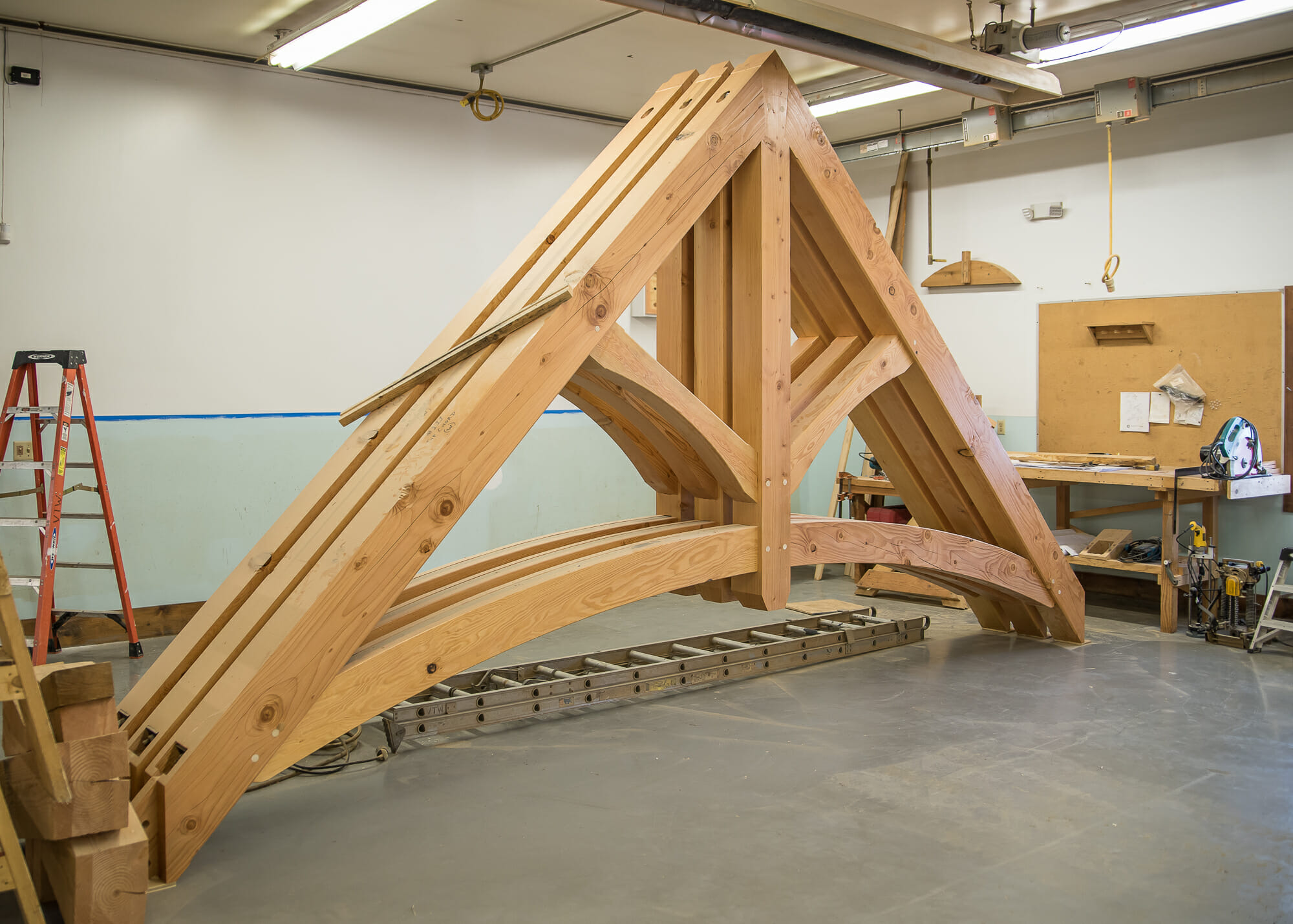 Timber Arched Trusses Assembled