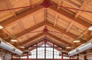 Wood and Steel Tie Rods in a Timber Frame Cider Factory