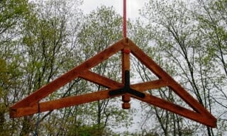 Heavy Timber Scissor Truss with Steel Gusset Plates