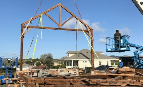 Raising the Napa California Barn and Rec Center on the Paul Estate