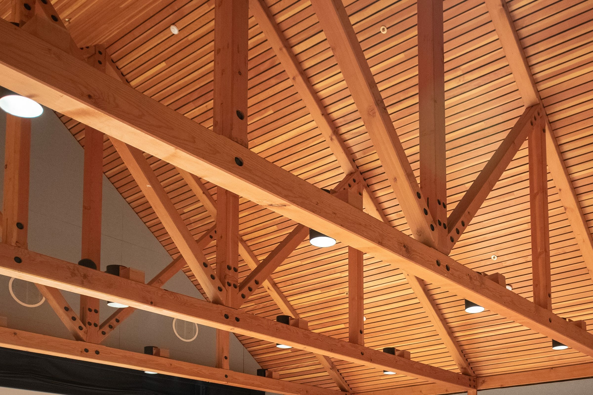 Queen Post Truss in the Billings Farm Auditorium and Theater in VT