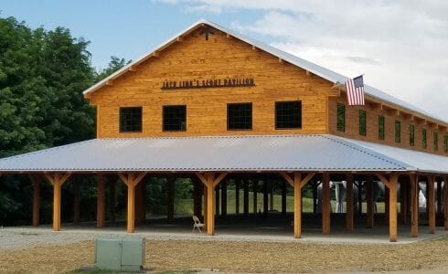 60'x120' Timber Frame Pavilion for Jack Link at the Bechtel Summit