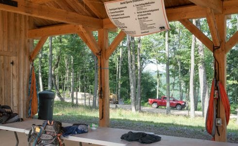 20x48 Timber frame pavilion at the Bechtel Summit in West Virginia home of the National Boy Scout Jamboree, leadership training, and Adventure Camp.