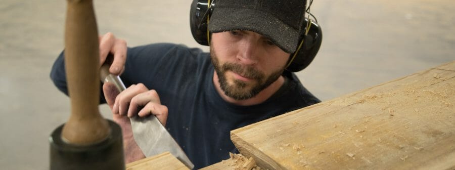 Cutting a dovetail with a chisel