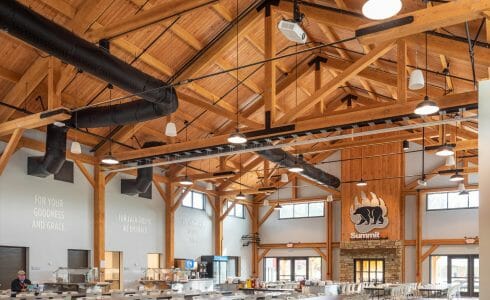 Heavy Timber Framed Dining Hall at Bechtel Summit