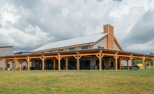 Timber framed dining hall and pavilion for Bechtel Summit Boy Scouts