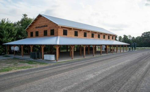 60'x120' Timber Frame Pavilion with wrap around porch