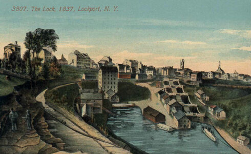 The flight of five timber lock system painting in 1837