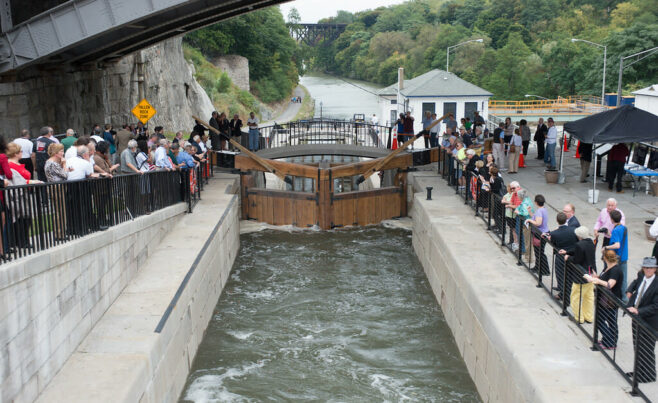 Timber Framed lock gate opening
