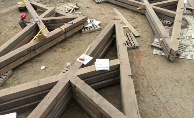 Iron Hill Scissor Truss Residence in White Oak