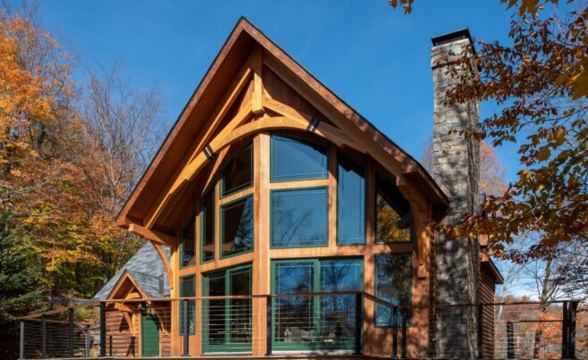 Decorative Gable Truss on the Exterior of a Ski House