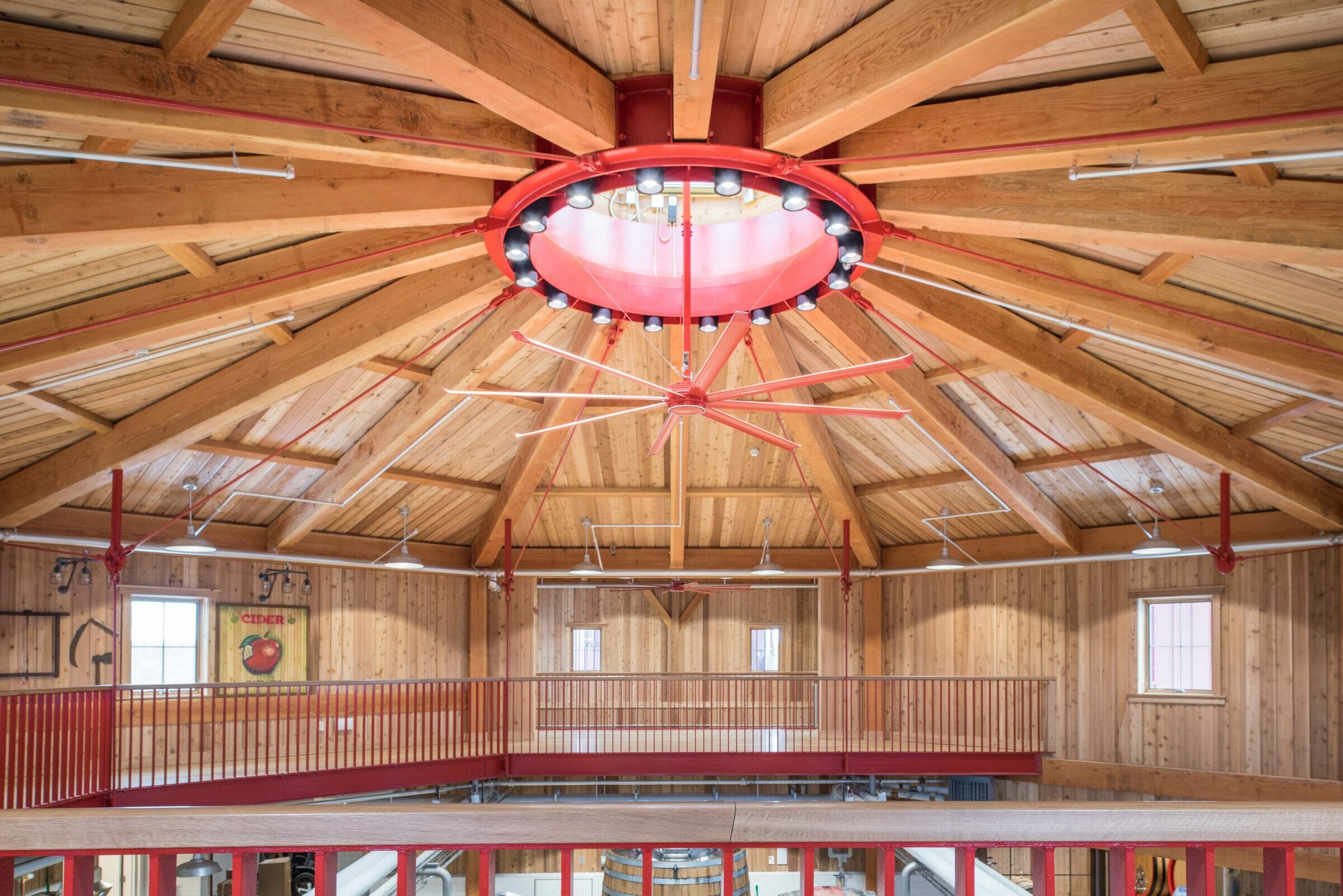 Octagon Timber Frame with a Steel Compression Ring