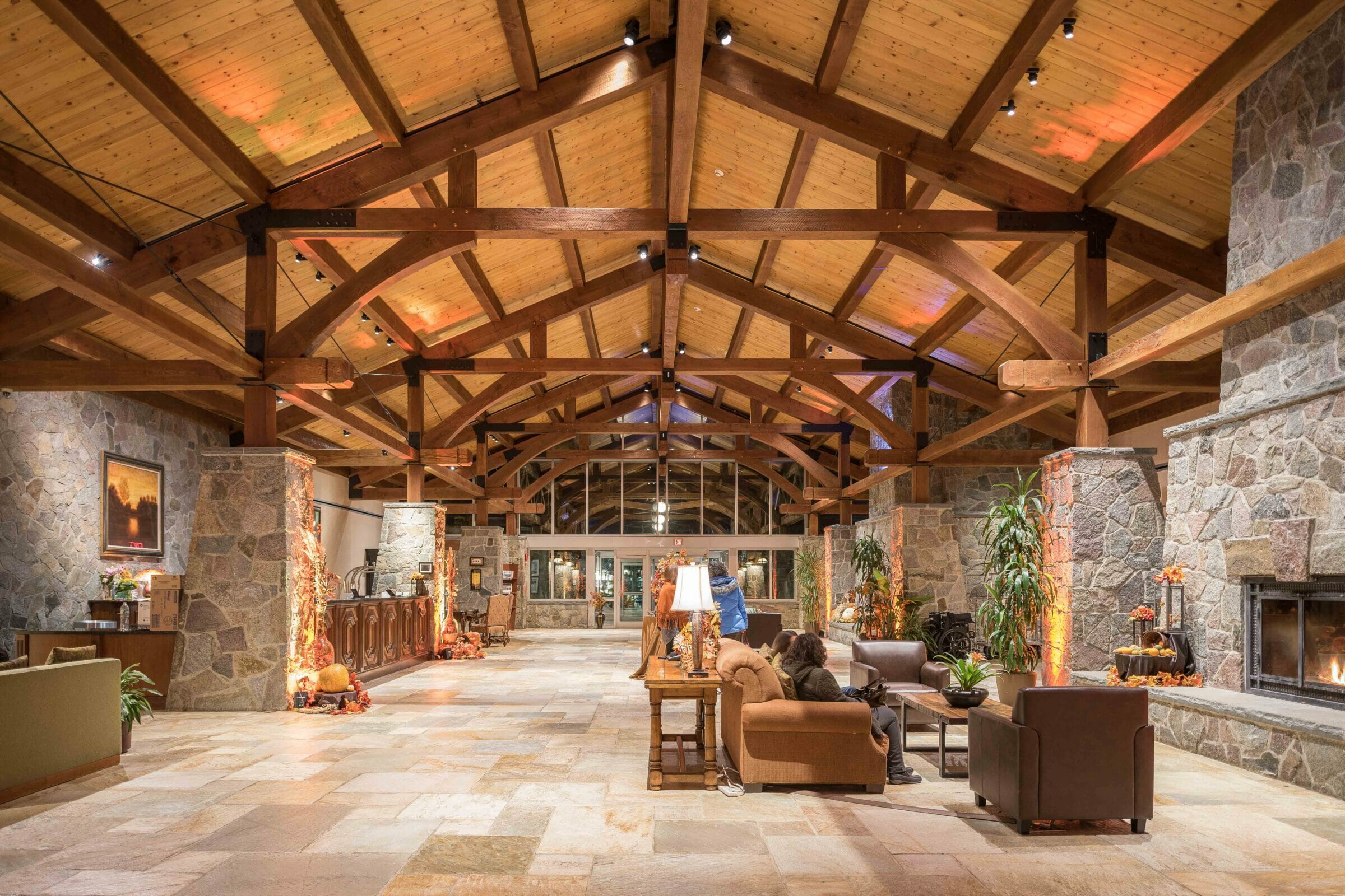 Rough Sawn Heavy Timber Trusses at Doubletree Hotel in Tarrytown, NY