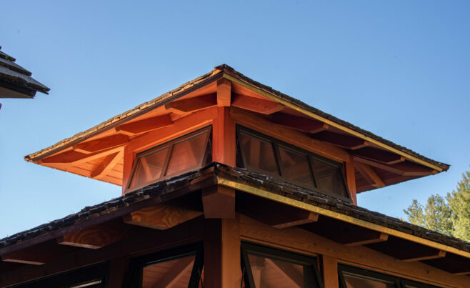 Timber Frame Hot Tub Pavilion Cupola and Sky Light Detail