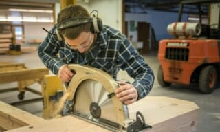 Cutting heavy timber beams