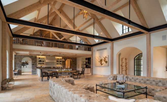 Hand Hewn Timber frame with steel accents