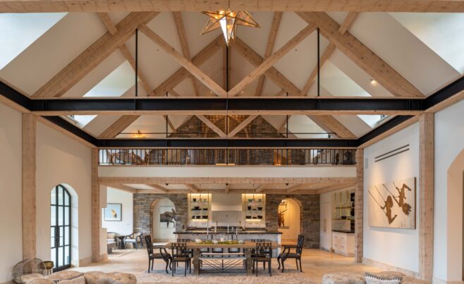 Custom Timber Trusses with Steel I-Beams