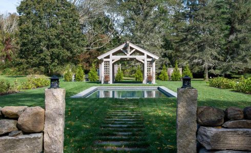 Timber framed pool pavilion