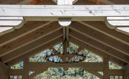Custom Timber Trusses and Corbels in Porte Orford Cedar