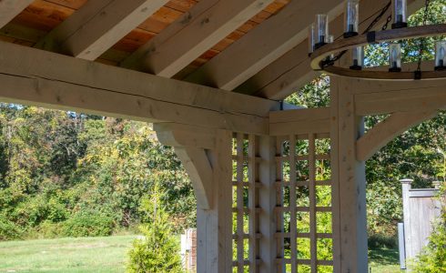 Curved Cedar Knee Braces and Lattice Work