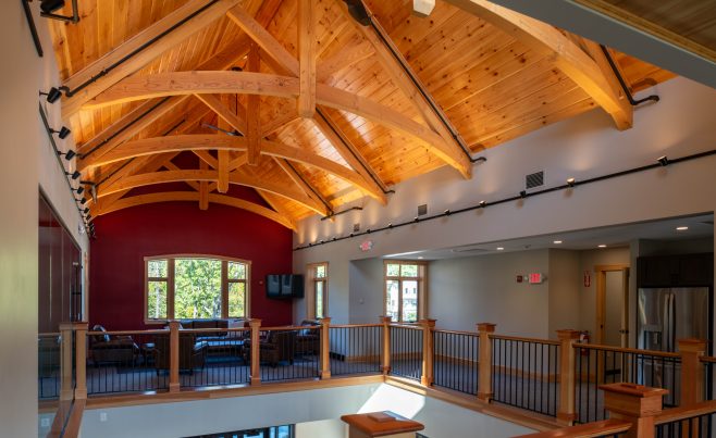 Arched King Post Trusses in the Dow Office Building Balcony