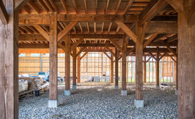Simple post and beam barn